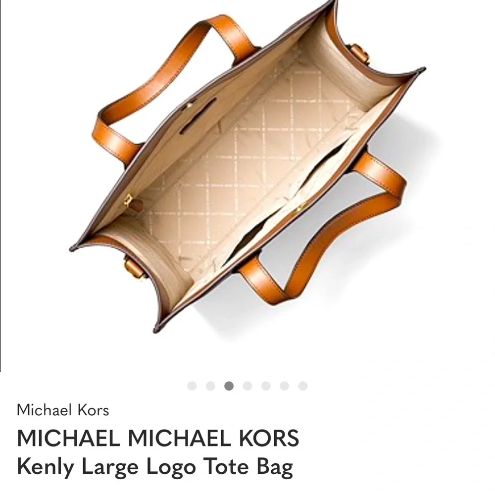 Michael Kors Brown Monogram Tote with Tan Accents - Picture 2 of 7